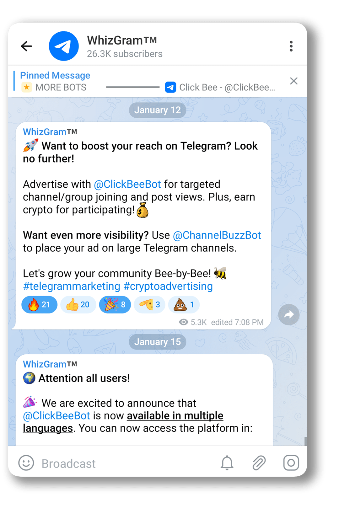 ottimizzare il canale di Telegram